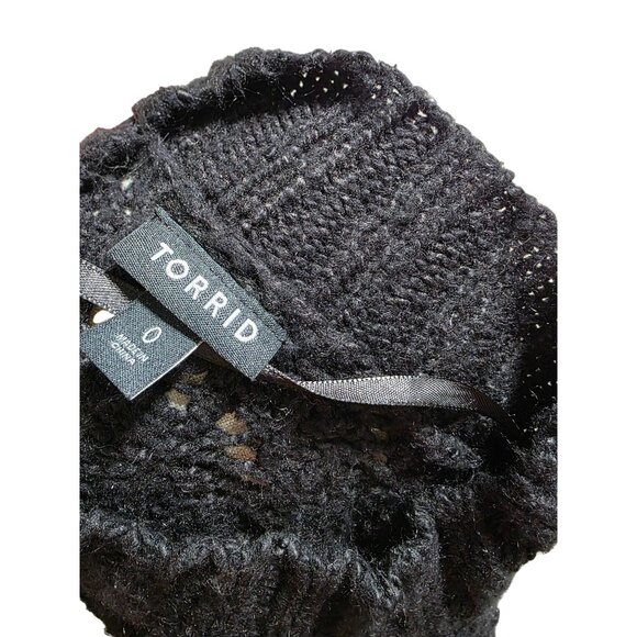 Torrid Womens Black Open Knit Pullover Sweater Size 0 - Picture 11 of 11